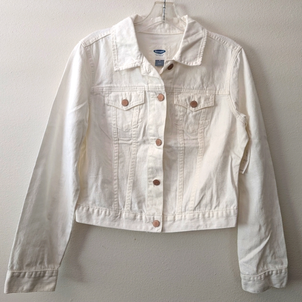 Women's Old Navy Off White/Cream Denim Jacket M